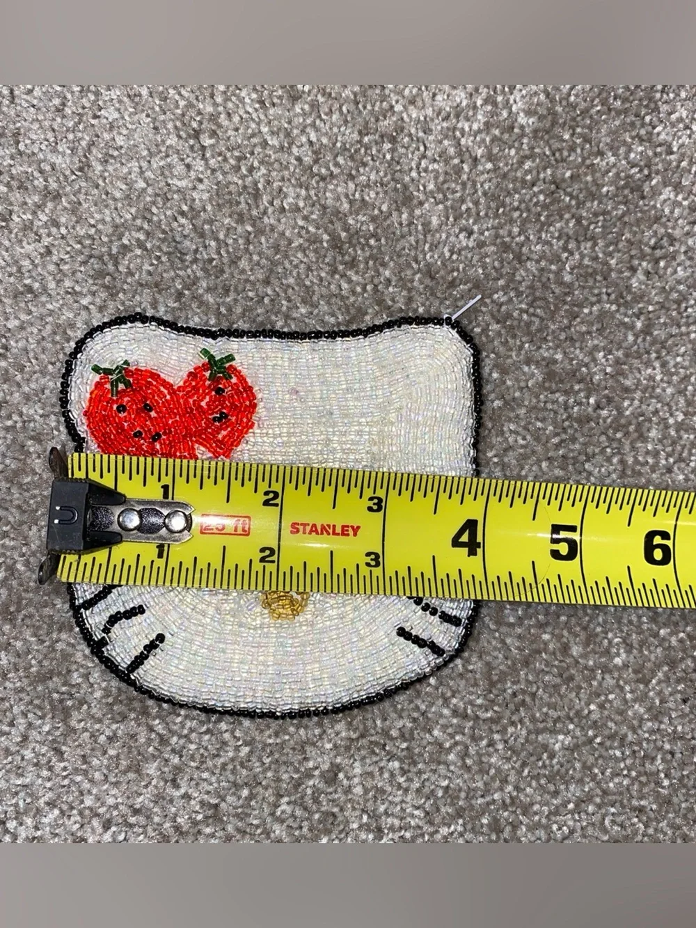 Hello Kitty Beaded Coin Pouch Zip Closure